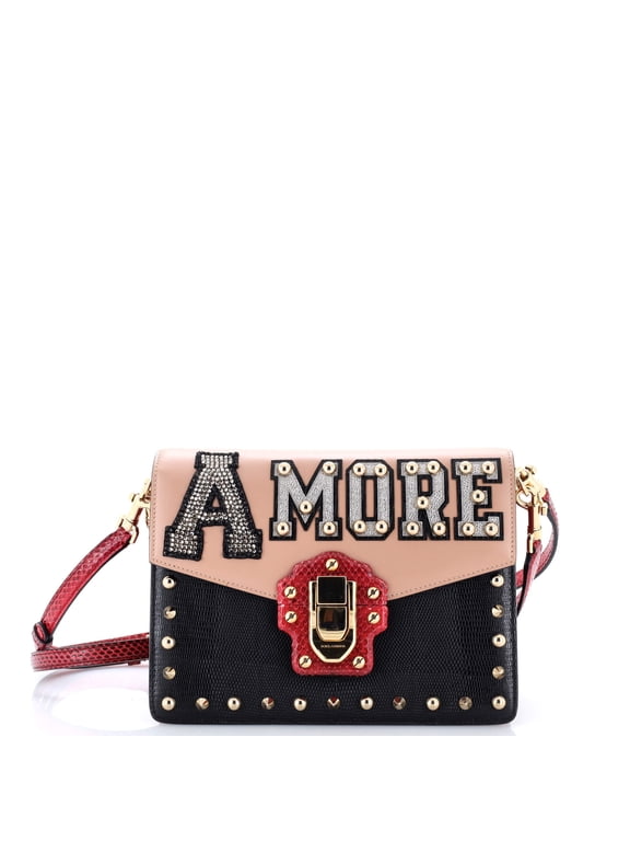 Pre-Owned Lucia Shoulder Bag Embellished Leather and LIzard Embossed Leather with Python By Rebag