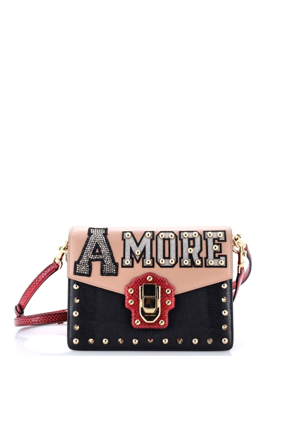 Pre-Owned Lucia Shoulder Bag Embellished Leather and LIzard Embossed Leather with Python By Rebag