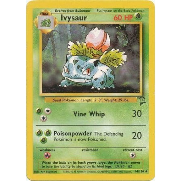 Juego básico de cartas coleccionables Pokémon Ivysaur 2 44 Grass Type