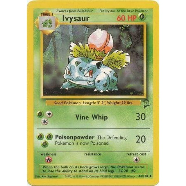 Juego básico de cartas coleccionables Pokémon Ivysaur 2 44 Grass Type