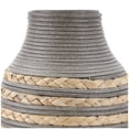 thumbnail image 4 of DecMode 24" Handmade Braided Brown Seagrass Vase with Layered Gray Paneling, 4 of 8