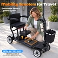 thumbnail image 4 of Havlo 37.5 lbs Lightweight Mobility Scooter for Seniors & Adults, Foldable 4-Wheel Travel Scooter with Removable Lithium Battery, 13-Mile Range, 270W Brushless Motor, for Shopping,Cruises,Silver, 4 of 14