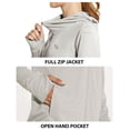 thumbnail image 5 of BALEAF Women's Long Sleeve Workout Shirts Lightweight Zip Up Hoodies Jackets SPF UPF 50 UV Sun Protection Quick Dry Oatmeal XXXL, 5 of 5