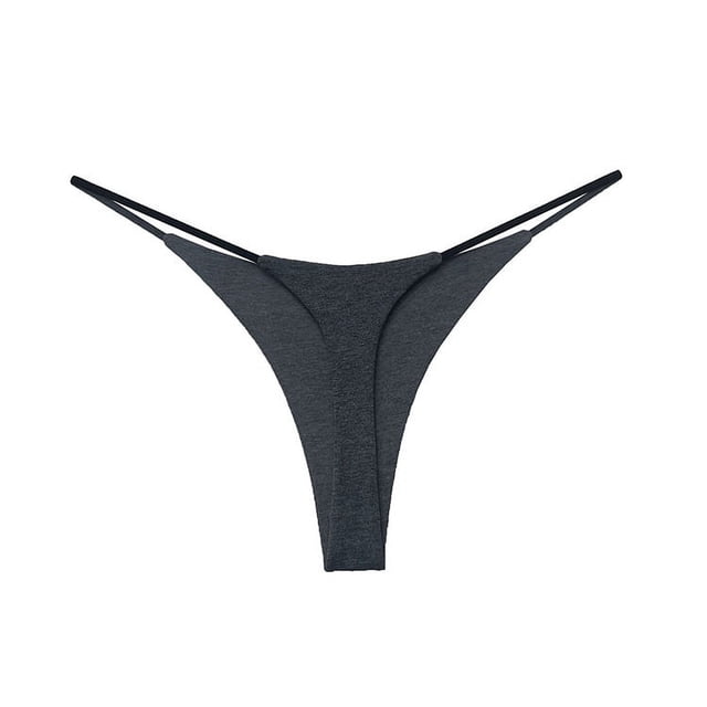 Bikini sexy de cintura baja con doble tanga de algodón para mujer, ropa interior en forma de T