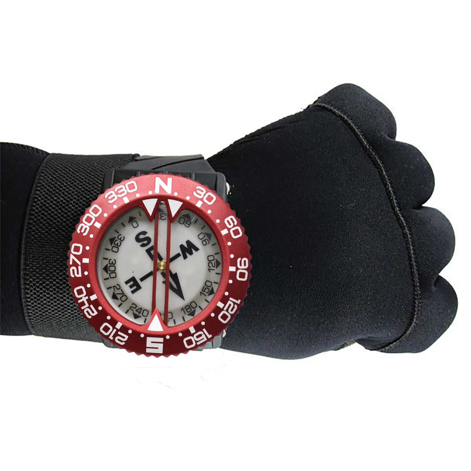 Scuba Choice Diving Deluxe Aluminum Frame Wrist Compass, Red