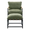 thumbnail image 4 of Sanders Sling Chair & Ottoman Matte Black Metal Frame in Green Chenille Fabric, 4 of 10