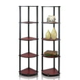 thumbnail image 1 of Furinno Turn-N-Tube Corner Display Rack Multipurpose Shelving Unit-Finish:Dark Cherry/Black,Quantity:2 Pack,Size:5-Tier, 1 of 2