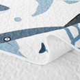 thumbnail image 5 of Manfei Ocean Shark Twin Quilt Set, Kawaii Sealife Lover Twin Coverlet Set, Navy Blue, 2-Piece, 1 Bedspread and 1 Pillowcase, 5 of 7