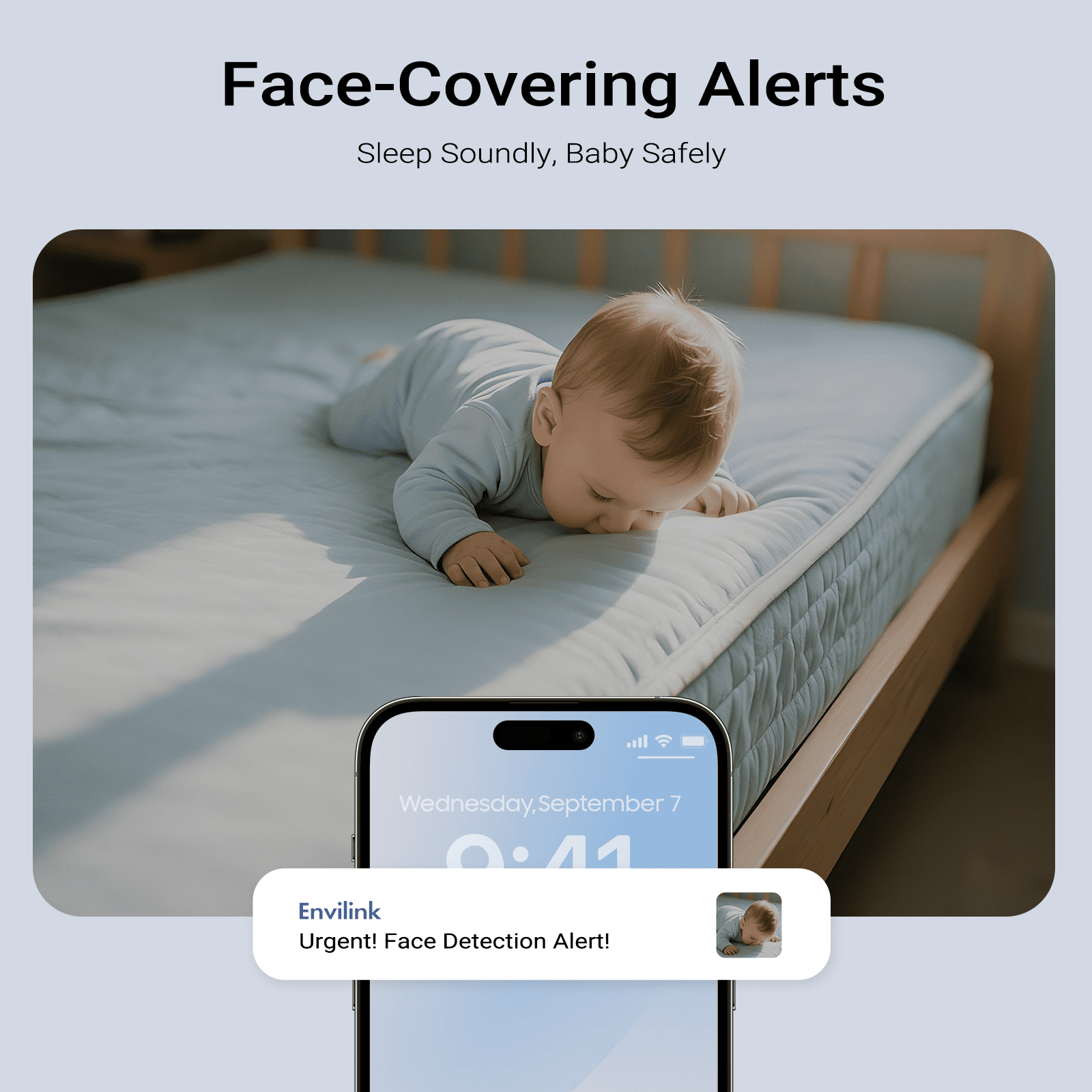 Envilink Smart Video Baby Monitor, 1080P Camera, Cry and Face Cover Detection, 1500ft Long Range