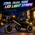thumbnail image 3 of JoyStone Toddler Tricycle for Ages 1-4 Years, Kids Trike Toddler Bike with Cool Lights, Adjustable Seat & Basket, Black, 3 of 12
