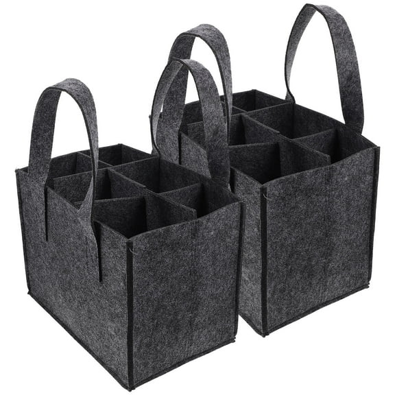 ULTNICE Double Bottle Bags Bottle Tote Bag Black 2Set Portable Collision Protection