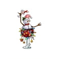 thumbnail image 2 of 1pc Festive Christmas Snowman with Wine Glass Print, Women'S Casual Crew Neck Short Sleeve T-Shirt, Polyester Knit Fabric with Medium Stretch, All-Season Holiday Comfort Top, 2 of 6