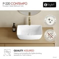 thumbnail image 2 of Stylish Vessel 19"W x 13 ⅜"D White Porcelain Rectangular Bathroom Sink P-220, 2 of 11