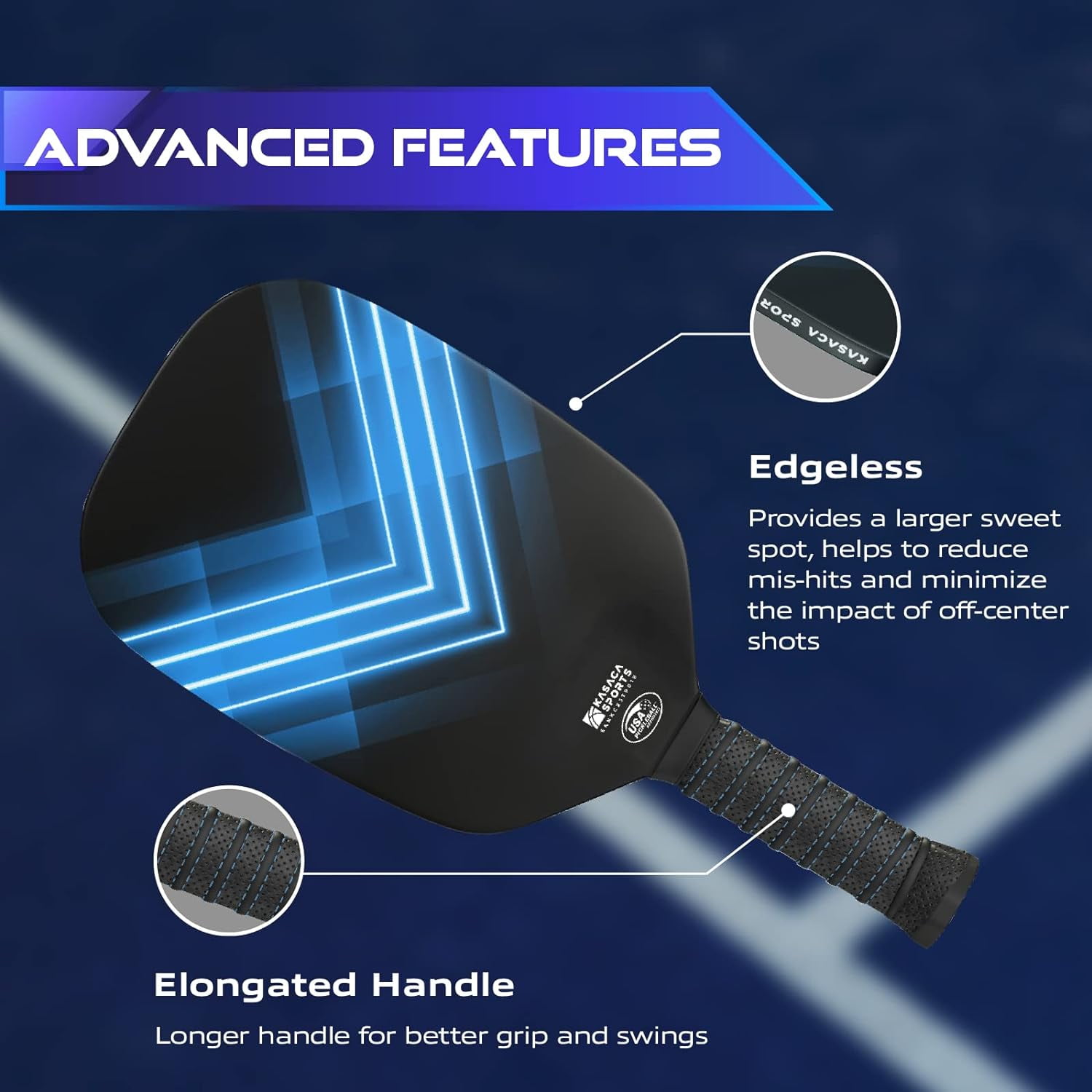 Pickleball Paddles, USAPA Carbon Fiber Pickleball Paddle with Ball Cover