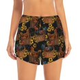 thumbnail image 2 of Picia Chicken Rooster Pattern Women's 2 in 1 Athletic Running Shorts High Waisted Workout Casual Gym Sweat Shorts with Comfy Liner Zipper Pockets-Small, 2 of 9