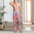 thumbnail image 4 of Salouo Pastel Pink Beach Cafe Print Pajama Pants for Men, Lounge Pants Elastic Waistband Casual Men's sleepwear Loungewear Sleep Pajama Pant -Large, 4 of 7