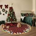 thumbnail image 3 of Christmas 3ft Round Area Rug Washable Winter Holiday Rugs for Living Room Xmas Bedroom Carpet with Non Slip Backing Festival Decorative Floor Cover for Nursery Playroom, Red, 3 of 8