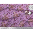 thumbnail image 2 of Soimoi Purple Silk Fabric Floral & Paisley Printed Fabric 1 Yard 42 Inch Wide, 2 of 3