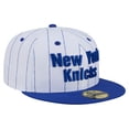 thumbnail image 3 of Men's New Era  White New York Knicks Wordmark Pinstripe 59FIFTY Fitted Hat, 3 of 5