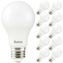 Sunco 10 Pack 3W=40W A19 LED Light Bulbs CRI91 4000K Cool White, 250 Lumens, E26 Medium Base, Indoor Outdoor, Super Bright, Instant On, Frosted Lens, Lamp for Bedroom Dining Living Room UL