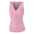 thumbnail image 3 of Gibobby Camiseta de manga corta para mujer Camiseta suelta informal con cuello en V para mujer, blusa manga corta con estampado(Rojo,CH), 3 of 4