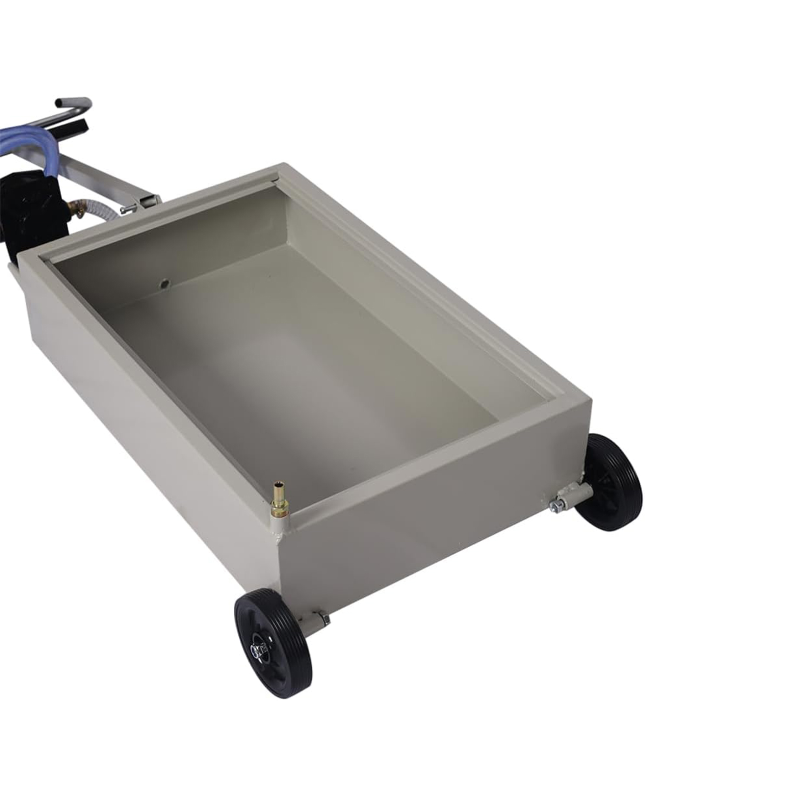 20 Gallon - Low Profile Oil Drain Pan, Oil Drain Pan with Manual Pump - Folding Handle, Heavy-Duty Mobile  Oil Drain Tank with Locking Wheels & Filter Screen for Easy Truck, SUV Oil Changes - Grey