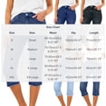 thumbnail image 3 of Avtoify Womens Pants Casual Solid Trendy Mid Distressed Hem Casual Summer Stretchy Pocket Denim Capris, 3 of 9