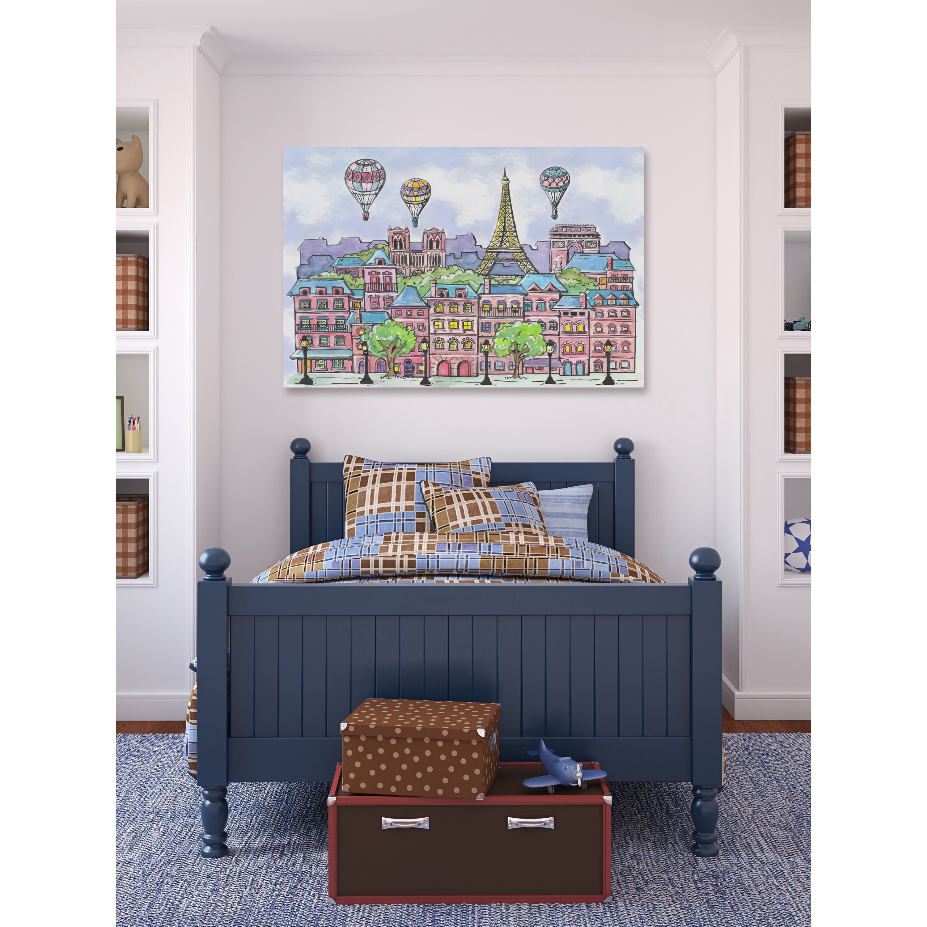 Marmont Hill "Paris Balloons" by Reesa Qualia Painting Print on Wrapped Canvas
