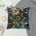 thumbnail image 2 of COMIO  Lotus Pillow Sham, Gradient Diagonal Mystic Geometric Alchemy Trippy Motif with Ornaments, Decorative Standard King Size Printed Pillowcase, , Indigo Blue, 2 of 5
