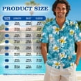 thumbnail image 6 of Jeiento Matching Hawaiian Outfits for Couples Mens Button Down Shirt Womens Hawaiian Dresses Plumeria Couple Matching Outfits Loose Fit Tiered Tank Dresses, Blue, 6 of 6