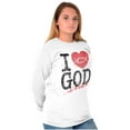 thumbnail image 4 of God Loves Me Jesus Christian Faith Women's Long Sleeve T Shirt Brisco Brands S, 4 of 6