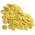 thumbnail image 4 of 100 monedas de oro piratas, monedas de oro de plástico, accesorios para juegos, divertidos juguetes para niños (dorado), 4 of 8