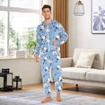 thumbnail image 3 of Adult Onesie Zebra and Grass Zipper One-Piece Pajamas Unisex with Pockets, 3 of 6