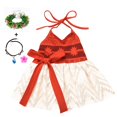 thumbnail image 1 of Disney Little Girls Moana Princess Dresses Costumes Cosplay Toddler Dress Vaiana Clothes Party for 3 6 8 10 Yrs Girl Outfit GiftTag 150cm (9T-10T) Gao Jinjia LED, 1 of 2