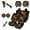 American Flag Hunting Forest Deer, variant on Garronmavis American Flag Car Seat Cover Full Set of 11pcs with Lanyards Key Holder Bottle Holder Pad Cars Headrest Protector Gear Shift Knob Handbrake Sleeve Hunting Forest Wolf