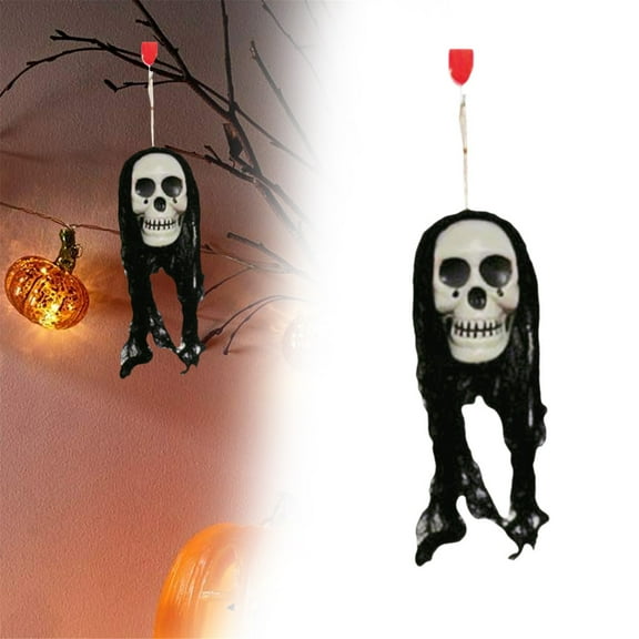 BinKFF Halloween Skull Hanging Tree Ornament Decor Plastic Mini Halloween Skulls Head Small Skeleton Head Decoration Hanging Ornament for All Saint's Day Party Supplies