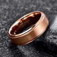 thumbnail image 3 of 8mm Men Women Rose Gold Plated Tungsten Carbide Wedding Ring Brushed Finish Beveled Edge Comfort Fit Size 7-12, 3 of 5