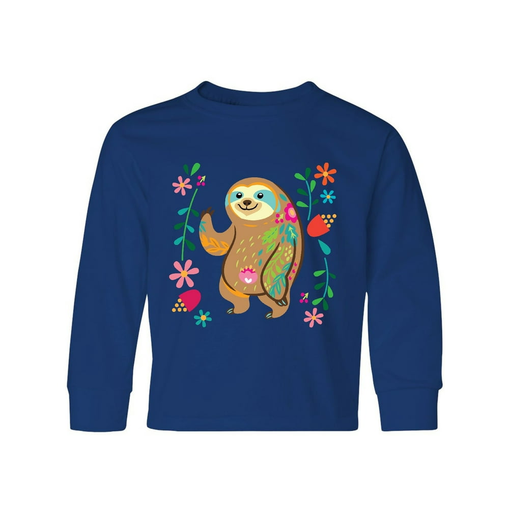 Sloth Cute Outfit for Girls Youth Long Sleeve T-Shirt - Walmart.com ...