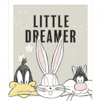 Looney Tunes Little Dreamer 35" Panel Light Grey 100% Cotton Sold by The Panel