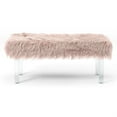 thumbnail image 2 of Furniture of America Raven II Contemporary Fabric Upholstered Bench in Pink, 2 of 6