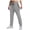 Light Gray, variant on Men Straight Leg Casual Sweat Pants, Drawstring Elastic Waist Zipper Side Pockets Soft Polyester Spandex Pants, Solid Color Lightweight Daily Sports Vacation Lounge Trousers Black XL