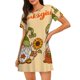 thumbnail image 1 of Balery Gnomes Happy Thanksgiving Camisón de manga corta con cuello redondo para mujer, cómodo y elegante., 1 of 6