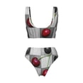 thumbnail image 6 of Rocae Cherries laid for Bikini Set for Women Two Piece Sexy High Swimsuits Split Crossover Bikini Large, 6 of 9