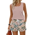 thumbnail image 2 of Short Sets Women 2 Piece Outfits Tank and Shorts Set Matching Sets Casual Summer Outfit Shorts Outfit Comfy Summer Outfits for Women Lounge Sets for Women Summer Plus Size Two Piece Short Set, 2 of 3