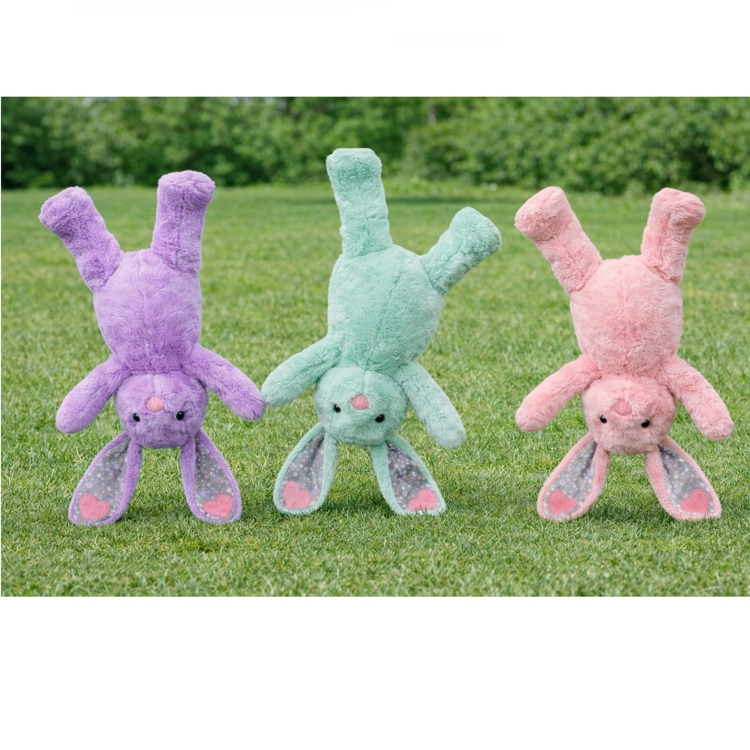 Plush Dog Toy Soothing Calming Lavender Infused 12 Inch Bunny With Heartbeat (Pink)