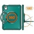 thumbnail image 4 of Silicone Case for iPad mini 6th Gen 8.3" 2021, Heavy Duty 360° Ring Stand with Shoulder Strap Pen Holder Translucent Hard PC Back Case Cover for iPad mini 6th Gen 8.3" 2021, Green, 4 of 16