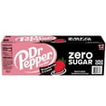 Dr Pepper Zero Sugar Strawberries and Cream Soda Pop, 12 fl oz, 12 Pack