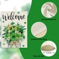 thumbnail image 3 of Welcome St Patricks Day Shamrock Decorative Garden Flag, Green Clover Mason Jar Daisy Flower Yard Outside Decorations, Gold Horseshoe Irish Holiday Outdoor Small Home Decor Double Sided 12x18, 3 of 6