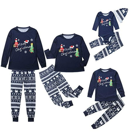 

Viworld Christmas Family Matching Pajamas Xmas Pjs Long Sleeve Top and Plaid Pants Sleepwear Nightwear for Baby Kids Adult