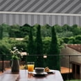 thumbnail image 5 of ALEKO 10' x 8' Grey White Stripes Manual Retractable Patio Awning Sunshade, 5 of 12